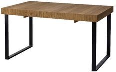 Table extensible en bois de chêne miel et acier noir Mazora 160 à 220 cm