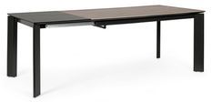 Table extensible en céramique marron et acier noir Kerry 160/220 cm