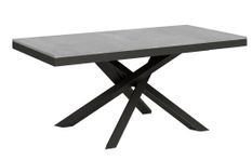 Table extensible gris béton et cadre anthracite 180/284 cm Klass