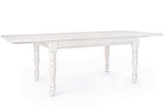 Table extensible KOLITA – Bois massif blanc patiné 150/195/240 cm