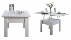 Table extensible rectangle 70 à 140 cm bois blanc Jona