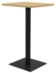 Table haute de bar bois chêne clair et pieds métal noir Riner 78 cm