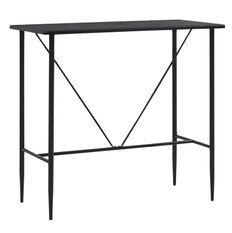 Table haute de bar bois noir et pieds métal noir Meica 120 cm
