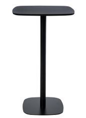 Table haute de bar carré bois noir et pieds acier noir Kobila 60 cm