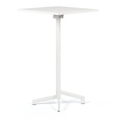 Table haute de bar carrée réglable acier blanc mate Snook 60 cm