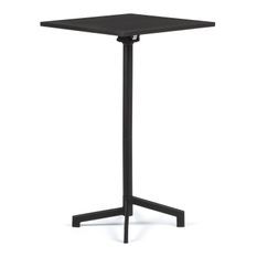Table haute de bar carrée réglable acier noir mate Snook 60 cm