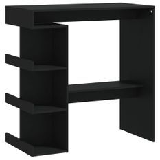 Table haute de bar étagère de rangement Noir 100x50x101,5 cm