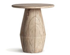 Table haute ronde bois massif clair JACQUARD Ø61 cm – Design estudi{H}ac