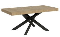 Table italienne chêne clair et pieds entrelacés gris foncé 180 cm Artemis
