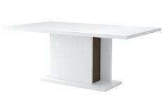 Table rectangulaire à rallonge bois laqué blanc et noir Koyd 180/225 cm