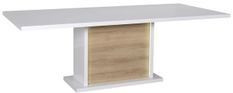 Table lumineuse extensible bois clair et laqué blanc Kay