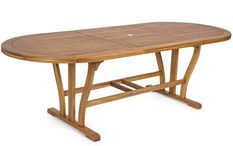 Table ovale d'extérieur à rallonge NOEMI – Bois d’acacia huilé