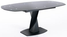 Table ovale extensible acier et verre trempé Aline L 105/165 cm