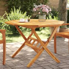 Table pliable de jardin Ø110x75 cm bois d'acacia solide