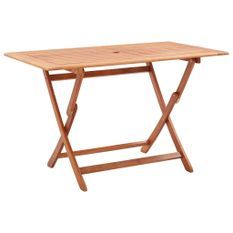 Table pliable de jardin 120x70x75 cm Bois d'eucalyptus solide