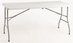 Table pliante rectangulaire blanche Utika 122x60 cm