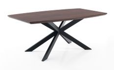 Table rectangle extensible acier et bois MDF Tania L 160/210 cm