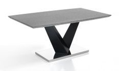 Table rectangle extensible acier et bois MDF Valia L 160/200 cm