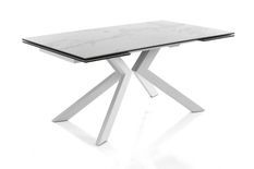 Table rectangle extensible acier et verre Jonia L 160/240 cm