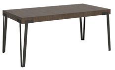 Table rectangulaire 160 cm noyer et pieds métal anthracite Konta