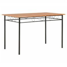 Table rectangulaire bois foncé et pieds métal noir 120 cm