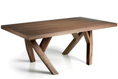 Table rectangulaire design bois noyer Bonita 200 cm