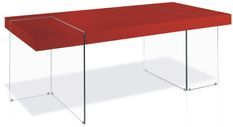 Table rectangulaire design Rouge Cubique