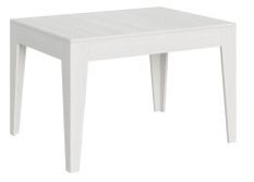 Table rectangulaire extensible 4 à 6 personnes 120/180 cm bois frêne blanc Kina