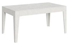 Table rectangulaire extensible 160/220 cm blanc effet marbre Kina