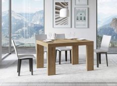 Table rectangulaire extensible 4 à 18 personnes L 130 à 390 cm bois clair Ribo