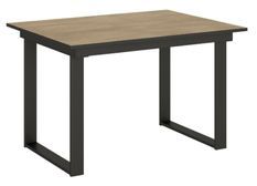 Table rectangulaire extensible 4 à 6 personnes L 120 à 180 cm bois clair et métal anthracite Banzy