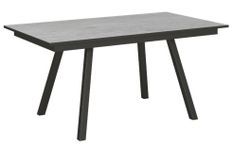 Table rectangulaire extensible 4 à 6 personnes L 120 à 180 cm gris béton et métal anthracite Miry