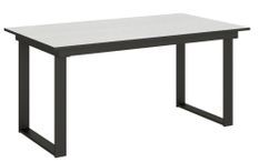 Table rectangulaire extensible 6 à 10 personnes L 160 à 220 cm blanc et métal anthracite Banzy