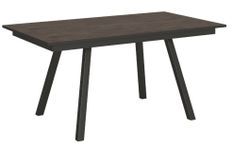 Table rectangulaire extensible 6 à 10 personnes L 160 à 220 cm bois foncé et métal anthracite Miry
