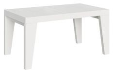 Table rectangulaire extensible 6 à 12 personnes L 160 à 264 cm blanc Naxo