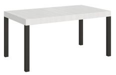 Table rectangulaire extensible bois blanc 6 à 20 places L 160 à 420 cm Karry