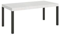 Table rectangulaire extensible bois blanc 6 à 20 places L 180 à 440 cm Karry
