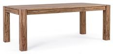 Table rectangulaire extensible bois massif naturel Saly 200/300 cm