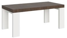 Table rectangulaire extensible bois noyer et blanc 180 à 440 cm Ribo