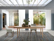 Table rectangulaire extensible 180/220 cm bois plaqué chêne Minka