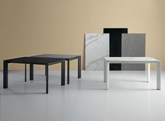 Table rectangulaire extensible porcelaine et métal Spanila
