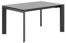 Table rectangulaire extensible plateau porcelaine et pieds métal intérieur ou extérieur Spanila