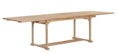 Table rectangulaire extensible teck massif clair Endel 180-280 cm