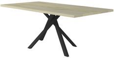 Table rectangulaire métal noir et plateau bois clair Rosie