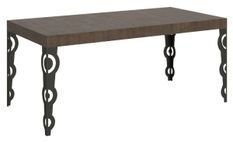 Table rectangulaire orientale 6 places L 160 cm bois foncé et pieds métal anthracite Kazay