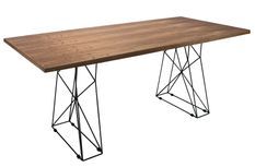 Table rectangulaire Padika 200 cm - Noyer et pieds métal noir