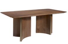 Table rectangulaire Ponka 200 cm - Noyer et pieds métal doré