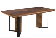 Table rectangulaire Sompa 200 cm - Noyer et acier noir