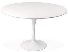 Table ronde 100 cm laquée blanc Pétale