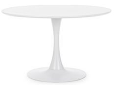 Table ronde blanche BLAKER - Bois vernis et métal mat